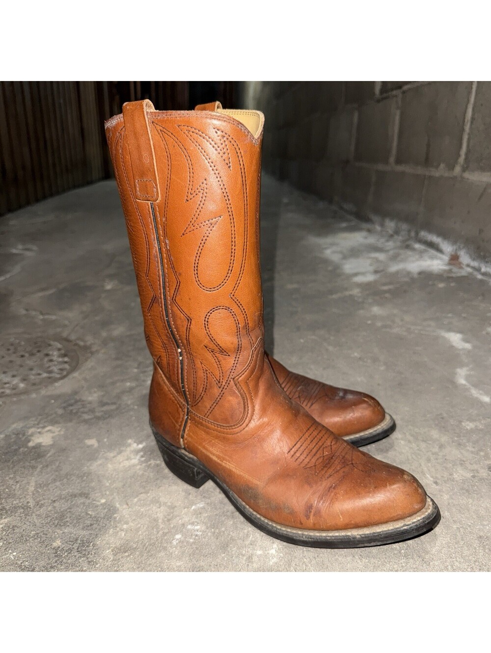 ACME Boots Avonite Hypalon Super Wear Leather Western Cowboy USA Mens 7.5D